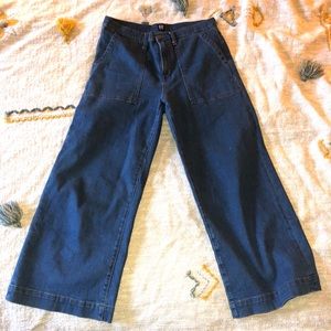 Gap high rise wide leg cropped jeans